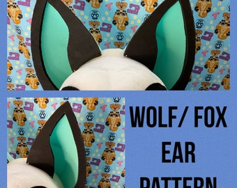 Wolf/ Fox Fursuit Ears Downloadable Pattern