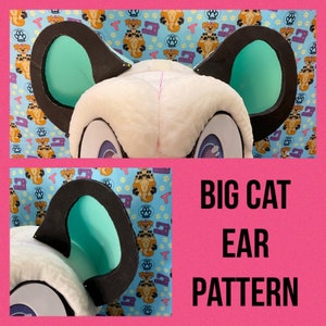 Big Cat Fursuit Ears Downloadable Pattern image 1