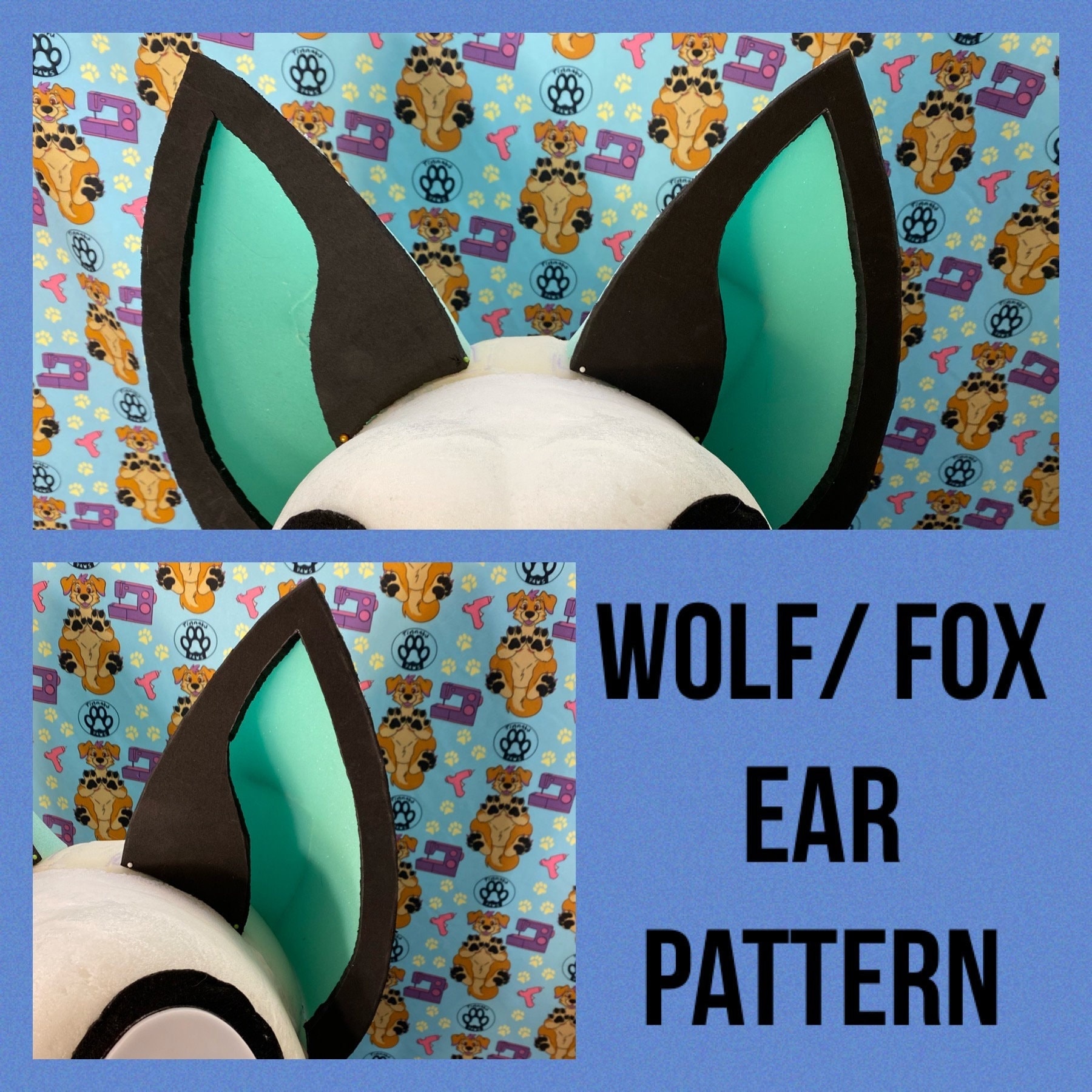 Wolf/ Fox Fursuit Ears Downloadable Pattern - Etsy Hong Kong