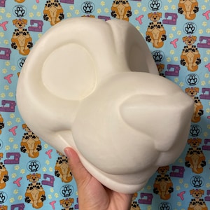 Expanding foam Feline Fursuit Head Base V2