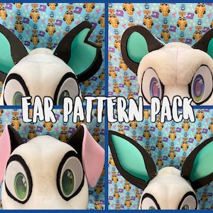 Fursuit Ear Pattern Pack PDF Download- 7 Ear Types