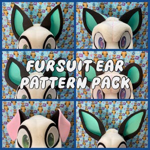 Fursuit Ear Pattern Pack PDF Download- 7 Ear Types