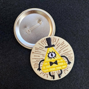 Bill Cipher Gravity Falls Embroidered 2.25inch Pinback Button
