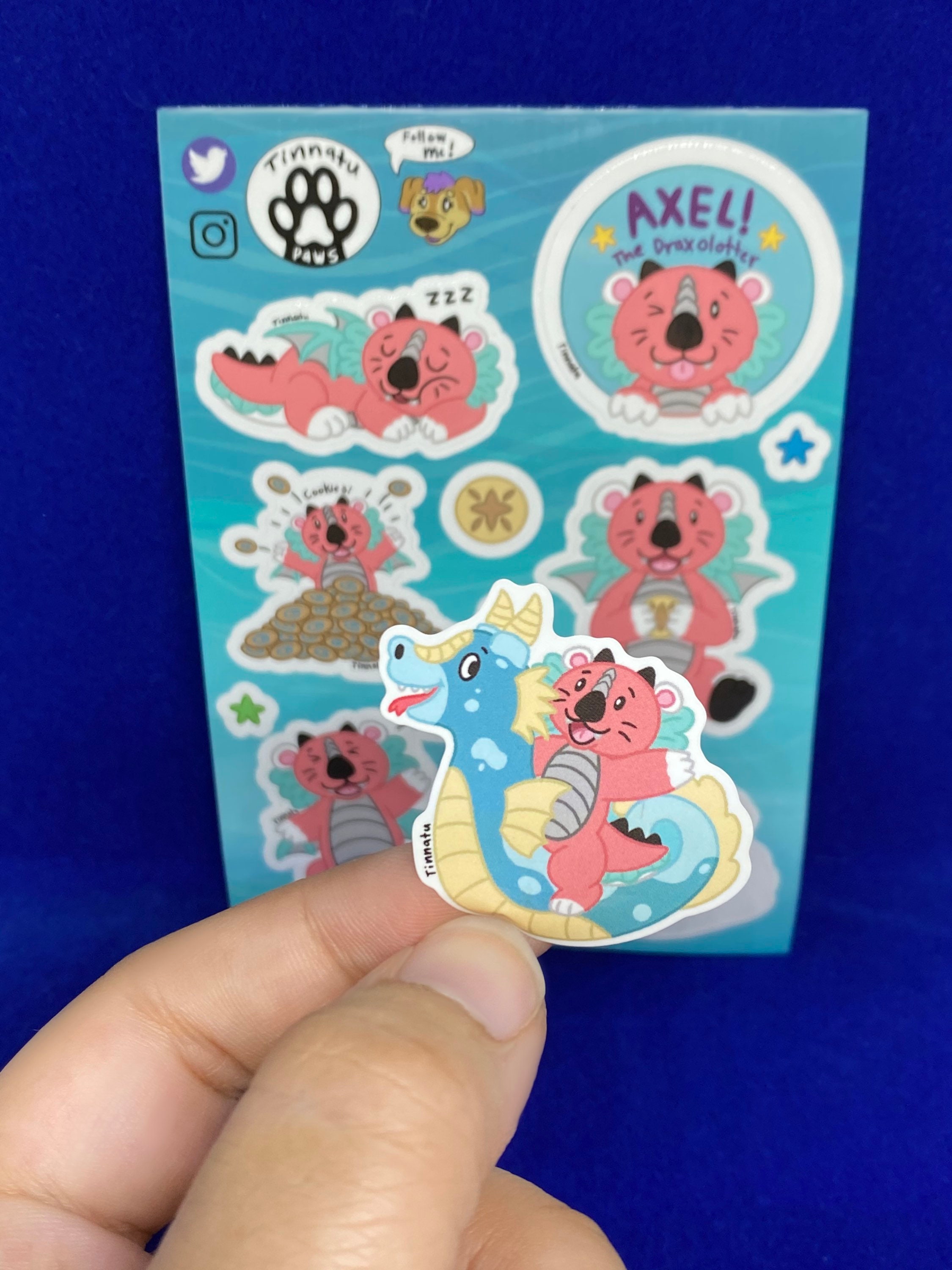 Axel and Friends Sticker Sheet- Axel the Draxolotter - Etsy