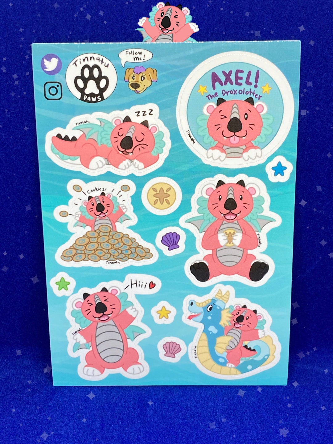 Axel and Friends Sticker Sheet- Axel the Draxolotter - Etsy