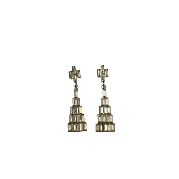 Vintage 80's rhinestone clip on earrings