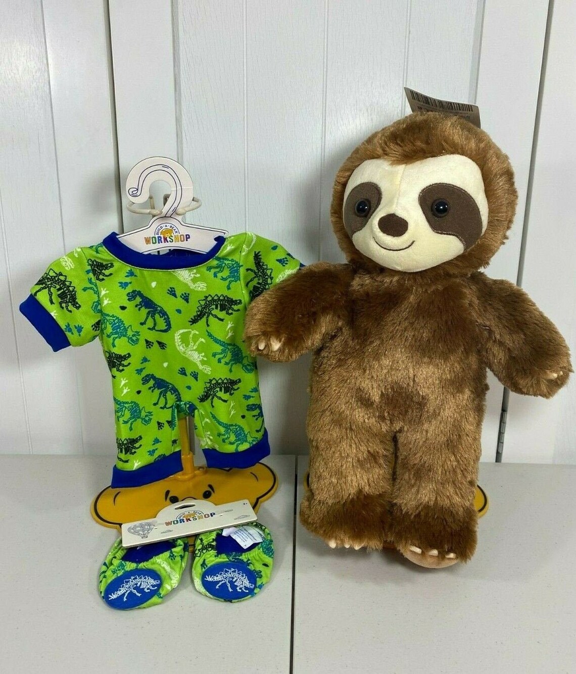NEW Build A Bear Brown Sloth Plush 15 w/ Dinosaur Etsy
