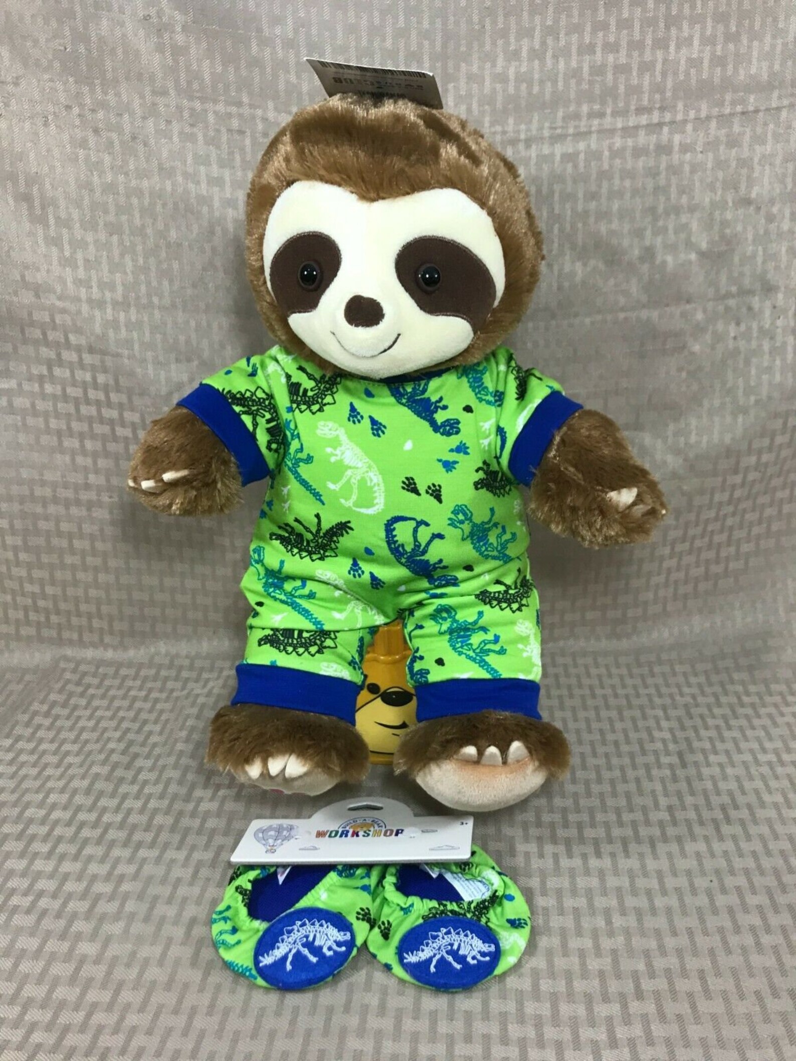 NEW Build A Bear Brown Sloth Plush 15 w/ Dinosaur Etsy