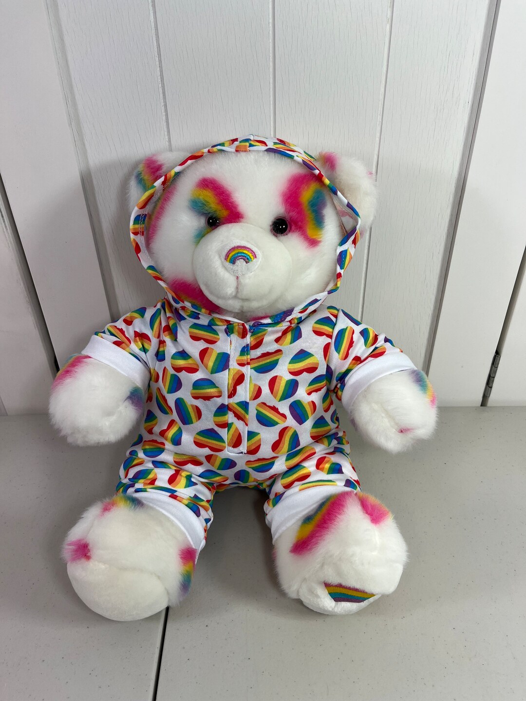 Build A Bear Summer Hugs Rainbow Bear W/ NEW Sleeper Pajamas Etsy