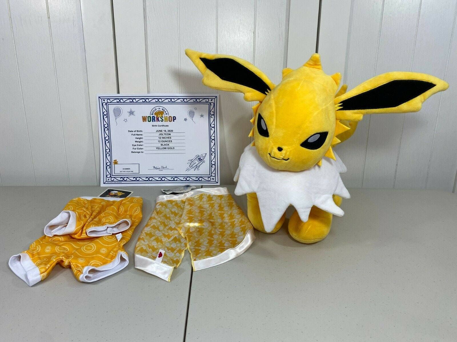 Build a Bear Pokemon Jolteon Plush w/ NEW Sleeper & NEW Cape Etsy
