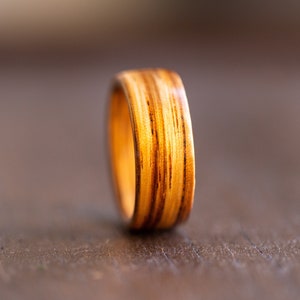 Wood Ring Men, Zebra Wood Ring Band, Anniversary Ring, Gift For Fifth Anniversary Ring, 5 anniversary Gift, Gift For Him Wood