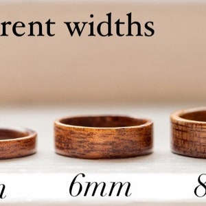 Hawaiian Koa Wood Ring, custom wood ring for him, medium koa image 4