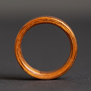Hawaiian Koa Wood Ring, custom wood ring for him, medium koa image 3