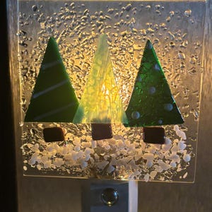 Fused Glass Winter Tree Night Light