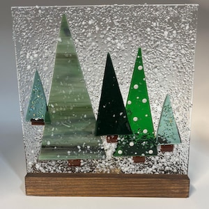Winter tree candle screen - FREE SHIPPING