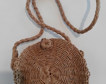 Handmade small straw bag, straw shoulder bag, straw crossbody bag, gift, gift for her