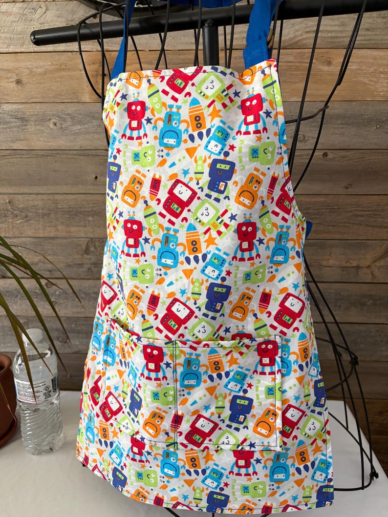 Aprons Robotics Child Apron - Robot Blue - Etsy