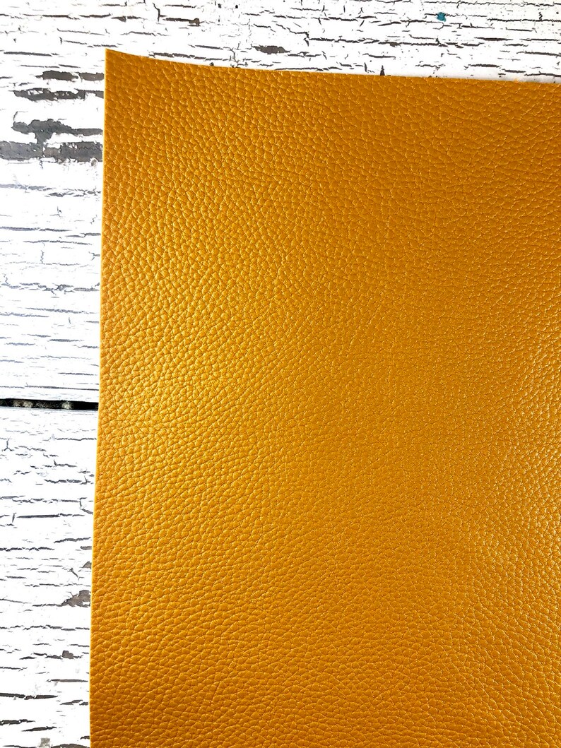 Faux Leather Sheets Mustard Yellow Textured Faux Leather Etsy