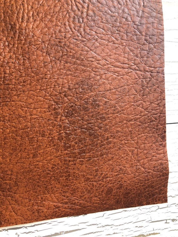 Textured Cowhide Mottled Faux Leather Sheet Brown Faux Etsy