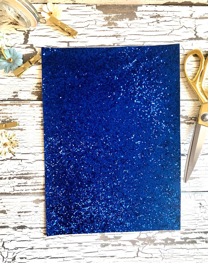 Royal Blue Glitter Sheet Blue Glitter Fabric for Bow and Etsy
