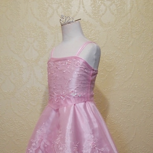 sale 40.00 off lace up back PINK FLOWER GIRL Dress with Organza shawl Crystal Tiara