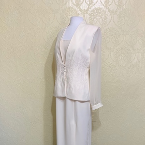 DRYCLEANED 2 Piece set Ivory size 12 Mother Of The Bride DRESS with Matching JACKET