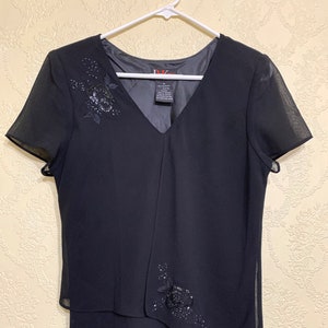womens sz 10 BLACK BEADED Dress FORMAL Dress