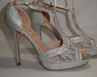 silver heels size 9