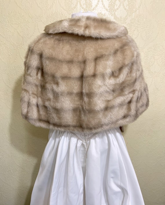 faux Beige Blonde GLENOIT MINK STOLE excellent co… - image 8