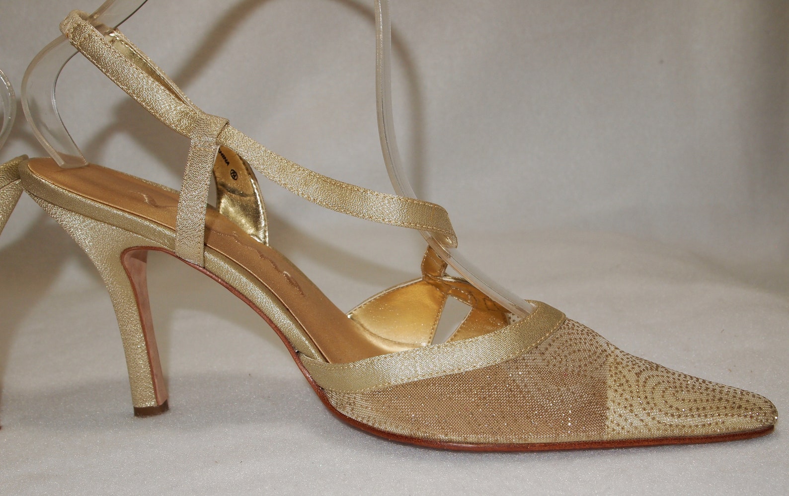GOLD SATIN PUMPS Strapy Slingbacks size 8 womens gold satin Etsy
