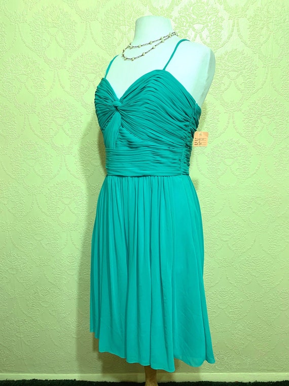 NEW AQUA Color Short Grecian Gown Size 
