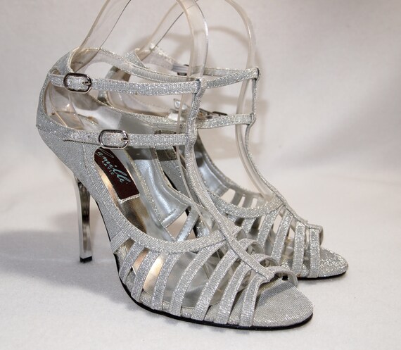 metallic gladiator heels