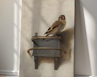 The goldfinch Canvas Print | Classic Painting Reproduction | Wall Art Decor | Home Décor Masterpiece by Carel Fabritius