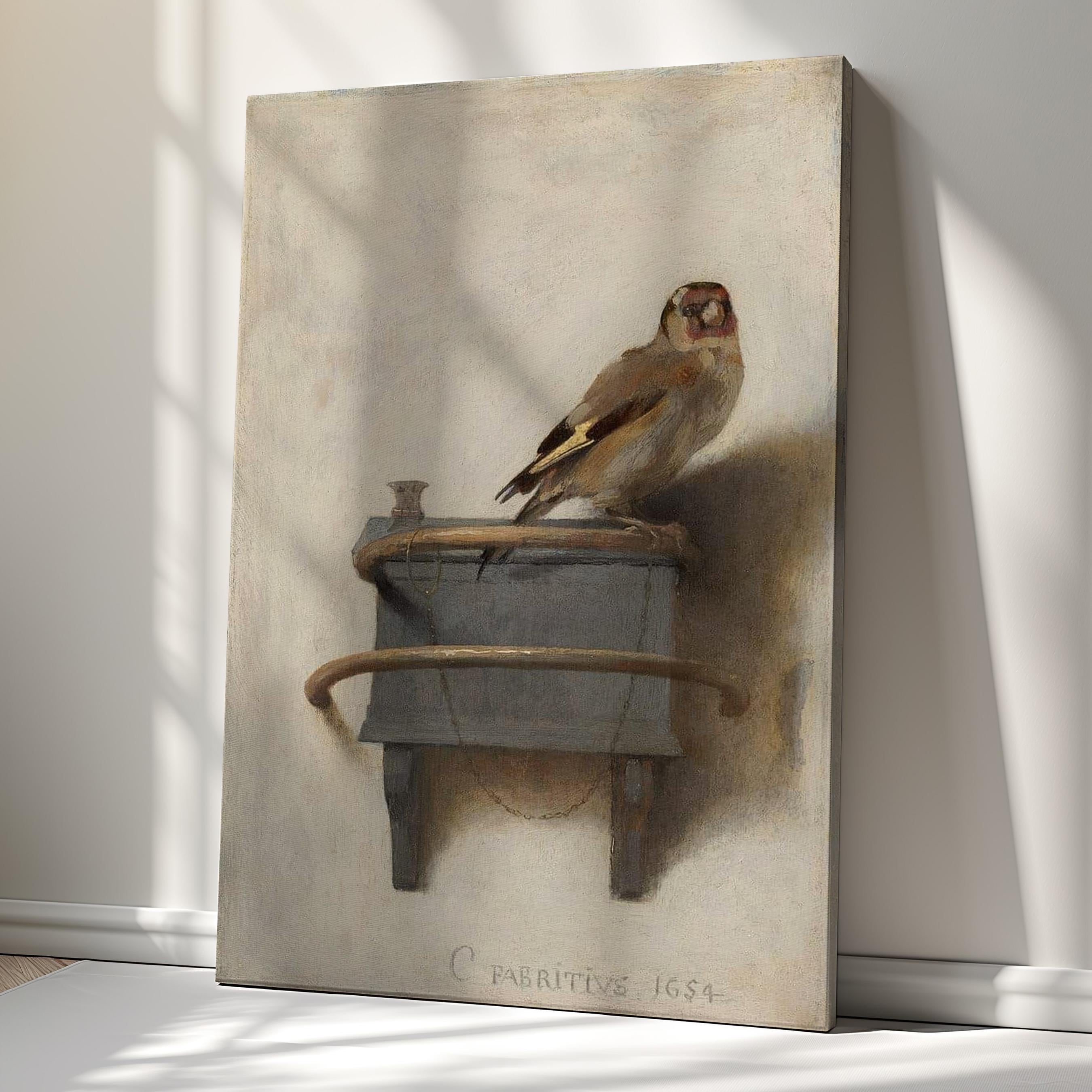 The goldfinch Canvas Print | Classic Painting Reproduction | Wall Art Decor | Home Décor Masterpiece by Carel Fabritius