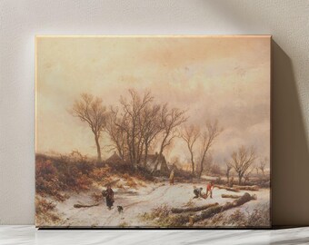 Winter Landscape Canvas Print, Snowy Wall Art, Nature Decor for Living Room & Bedroom, Holiday Gift Idea