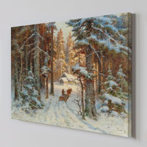 Woodcutters Returning Home by Julius Sergius von Klever Canvas Print, Classical Painting Reproduction, , , Vintage Canvas Art