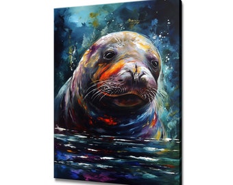Baby Seal Art Print Canvas Print Picture Wall Hanging Handmade Art Print Home Decor Gifts Fast Free UK Delivery