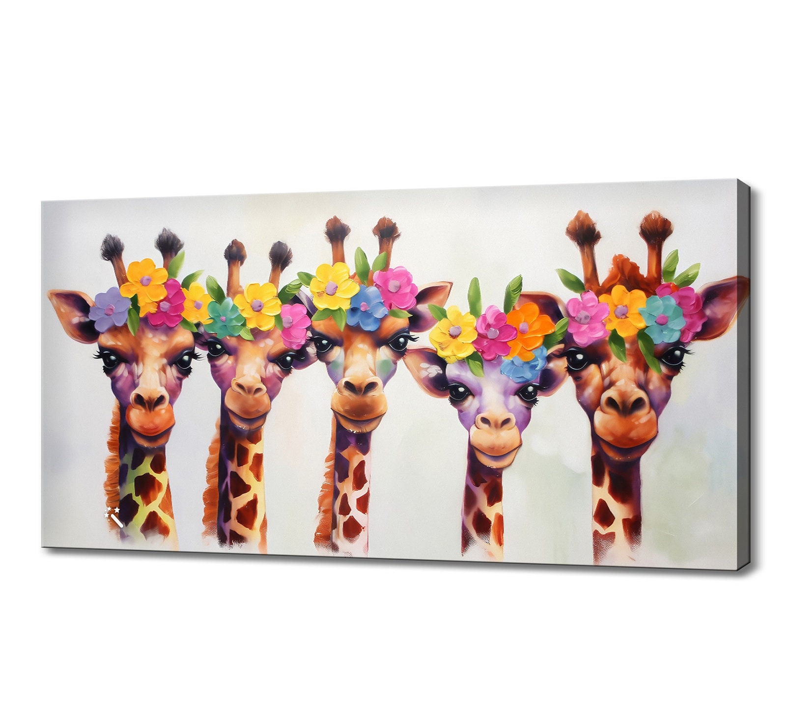 Funky Giraffes Wall Art Canvas Print Picture Home Decor Animals ...