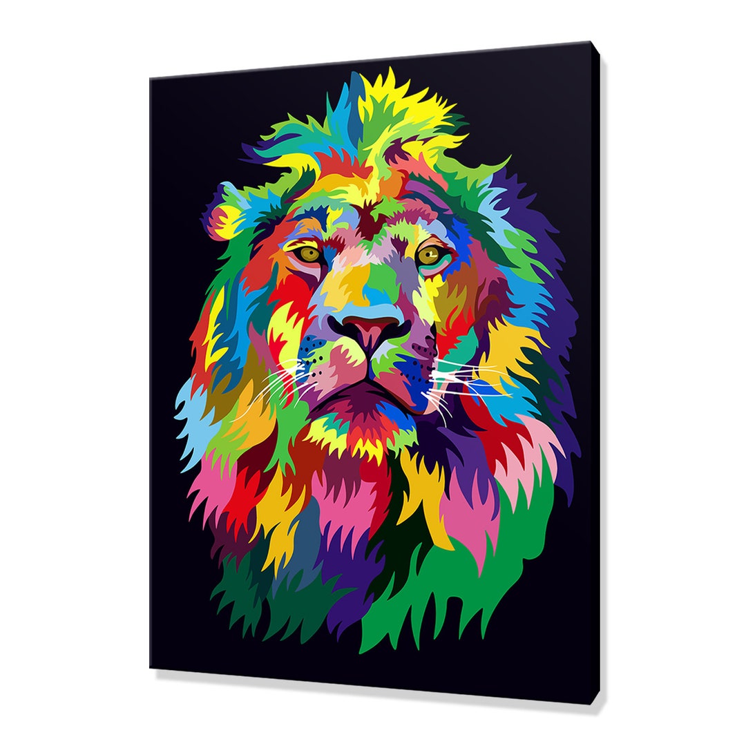 Lion Wall Art Lion Canvas Print Lion Custom Art Wall Hanging Etsy