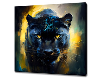 Black Panther Painting Canvas Art Print Picture Wall Hanging Handmade Home Decor Customised Gifts Wall Art Fast Free UK Delivery