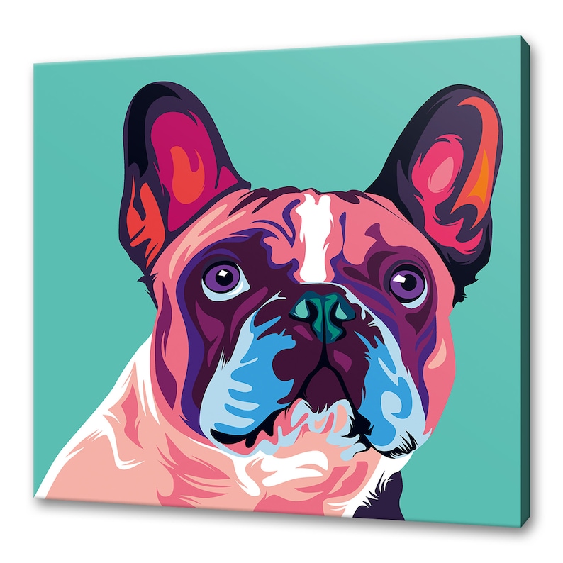 French Bulldog Colourful Canvas Print Picture Wall Art Home - Etsy