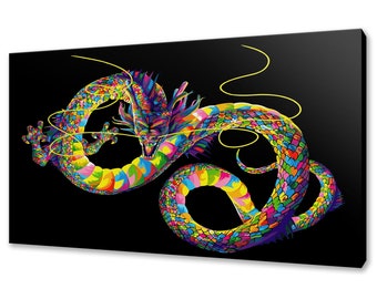 Chinese Dragon Canvas Art Print Wall Hangings Handmade Home Decor Customised Gifts Animals Wall Art Designs Free UK Delivery