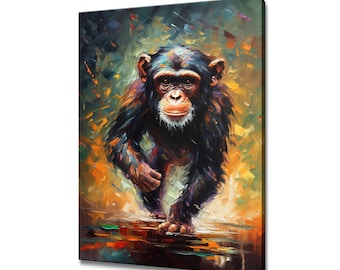 Chimpanzee Monkey Canvas Print Picture Wall Hanging Handmade Art Print Home Decor Gifts Fast Free UK Delivery