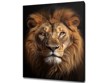 Löwe Tierdruck | Löwe Wilde Katze Wand Kunst Portrait Print | Wildtiere Wohnkultur I Kunstwerk für Naturliebhaber | Geschenk für Löwen-Liebhaber