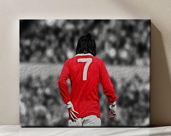 George Best Canvas Print | Iconic Footballer Art for Home Decor | Vintage Style Wall Art | Perfect Gift for Football Fans