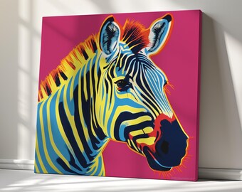 絵画【LOVE ZEBRA】 Zebra love, in pastel colors and pop art style by The Art Kroep on
