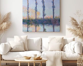 Les quatre arbres (1891) de Claude Monet, peinture à l'huile vintage, impression sur toile, art mural - Reproduction de décoration d'intérieur classique