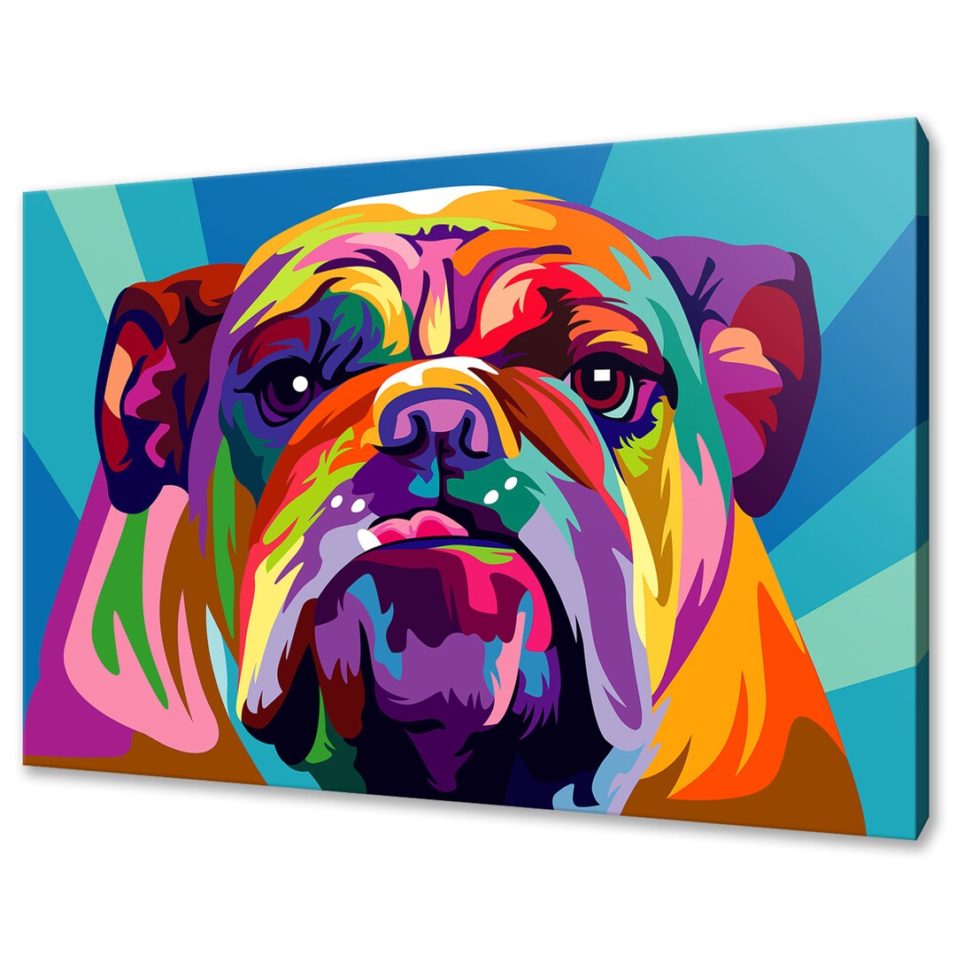 Dog Wall Art Dog Canvas Print Dog Custom Art Bulldog Wall Etsy Australia