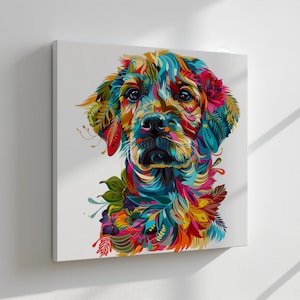 Labrador Canvas Print, Dogs Wall Art, Dog Lovers Gift, Contemporary Wall Hanging, Handmade Art Print, Fast Turnaround