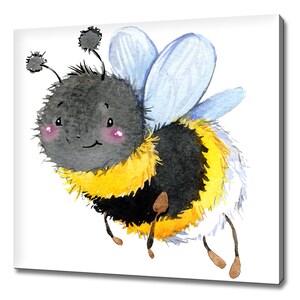 Watercolour Bumblebee Canvas Art Print Wall Hanging Handmade Home Decor Customised Gifts Animals Wall Art Fast Free UK Delivery